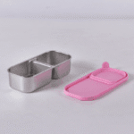 Cheese & Cracker Stainless Steel Snack Pot - 2 Compartment - Image 3