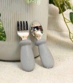 Toddler Cutlery Set - Stainless Steel w Silicone Handles - Image 2
