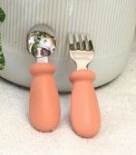 Toddler Cutlery Set - Stainless Steel w Silicone Handles - Image 3