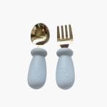 Toddler Cutlery Set - Stainless Steel w Silicone Handles