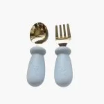 Toddler Cutlery Set - Stainless Steel with Silicone Handles