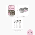 Bento + Snack Box Kit — Kaally Bento 4+ lunchbox, the new 2026 Snack Box and the Mini Bento Cutlery Set, save $27.90