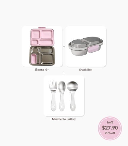 Bento + Snack Box Kit — Kaally Bento 4+ lunchbox, the new 2026 Snack Box and the Mini Bento Cutlery Set, save $27.90