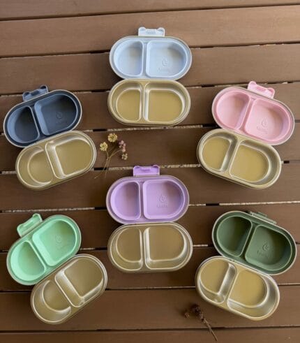 All six colours of the Kaally Snack Box New 2026 Edition — Sky Blue, Blush, Lilac, Denim, Mint and Sage