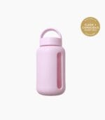Kaally Glass Sports Bottle in Baby Pink with the Clean + Conscious Awards 2026 Gold Winner rosette, Best Reusable Bottle / Cup