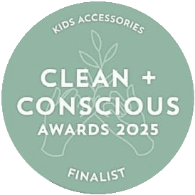 Clean + Conscious Awards 2025 Finalist rosette, Kids Accessories