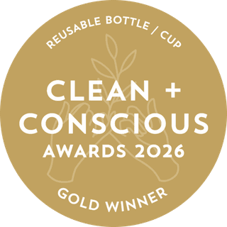 Clean + Conscious Awards 2026 Gold Winner rosette, Reusable Bottle / Cup